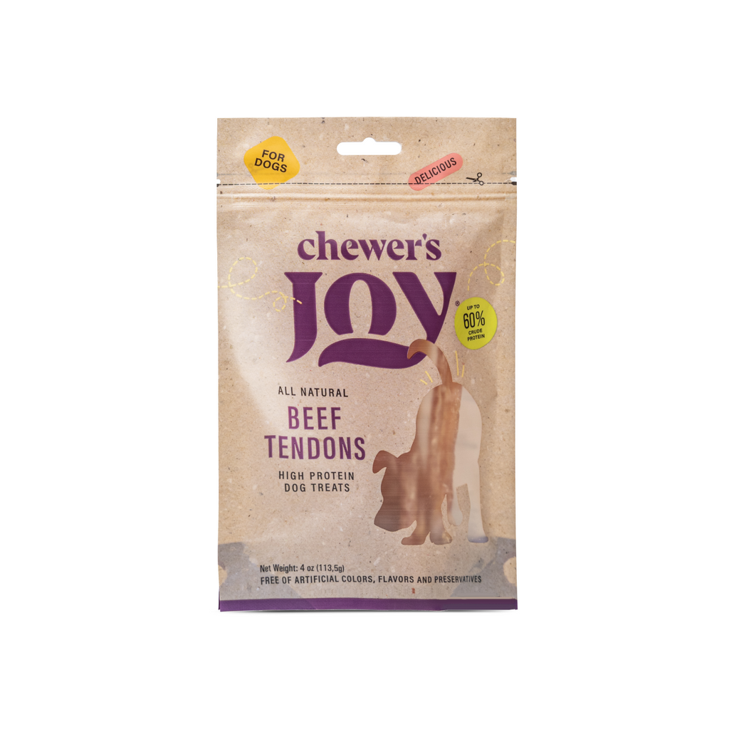 Beef Tendons Dog Chews 5-6 Inch 4oz Natural Collagen Treats-0