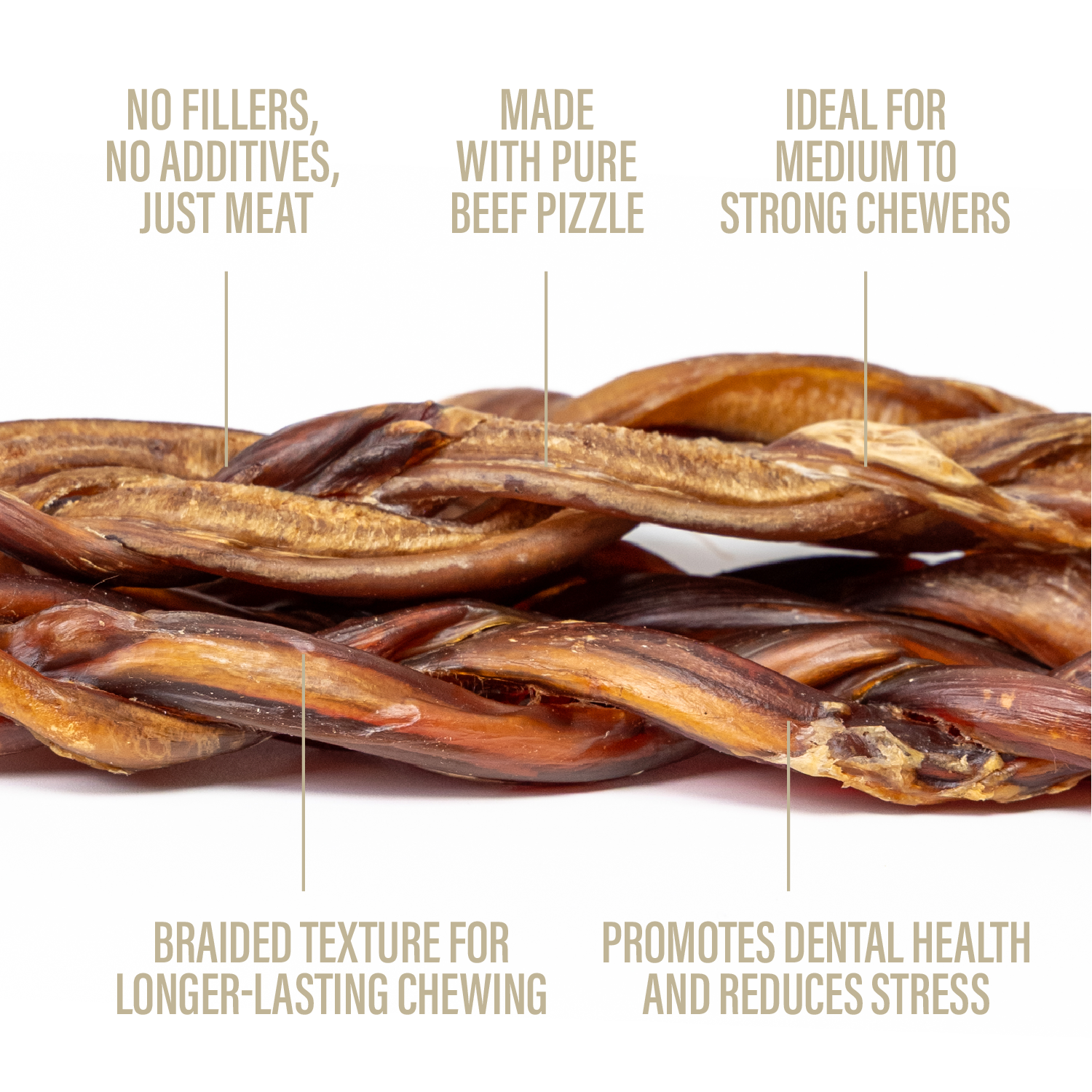 Braided Bully Sticks for Dogs – 5-6" (3 Count)-1