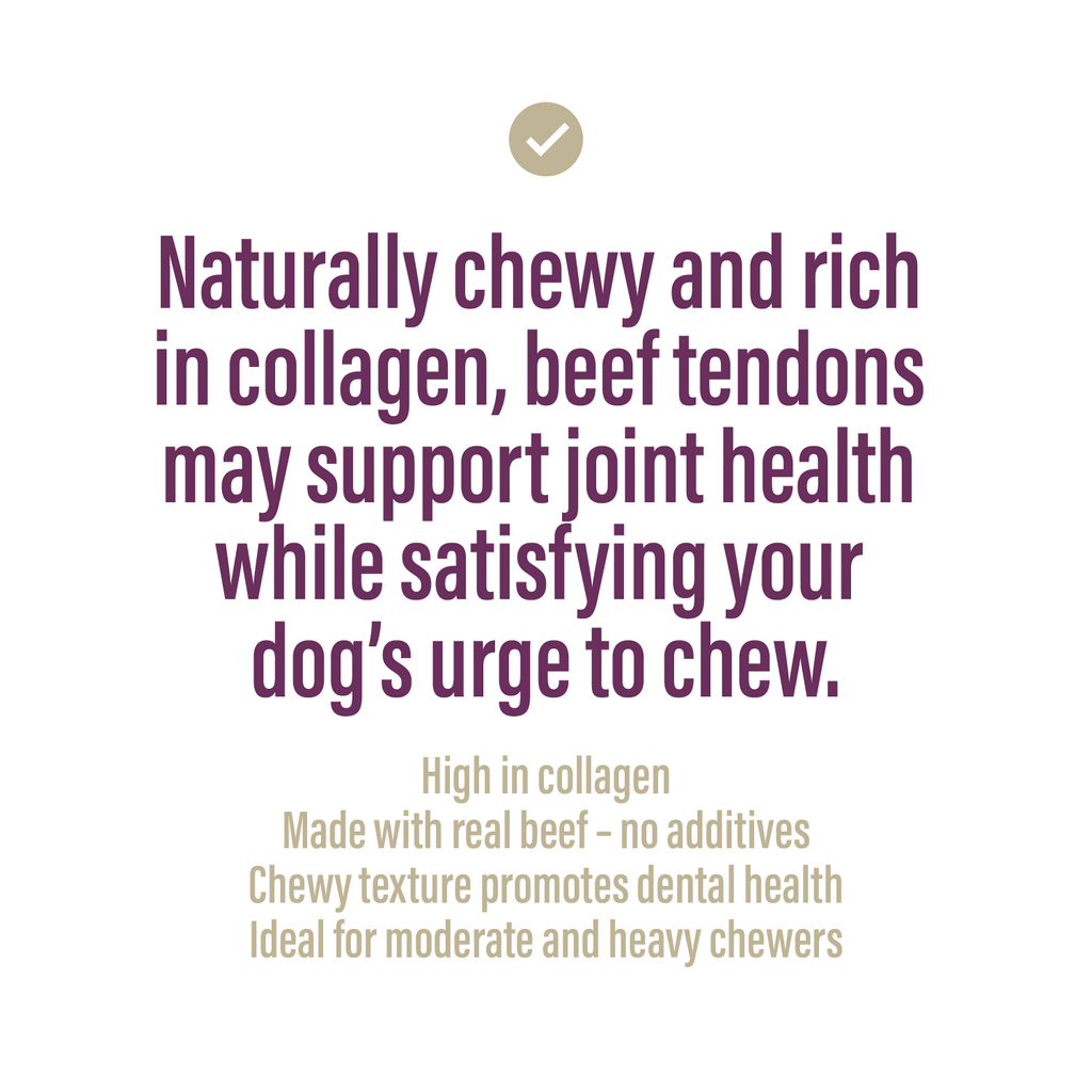 Beef Tendons Dog Chews 5-6 Inch 4oz Natural Collagen Treats-2