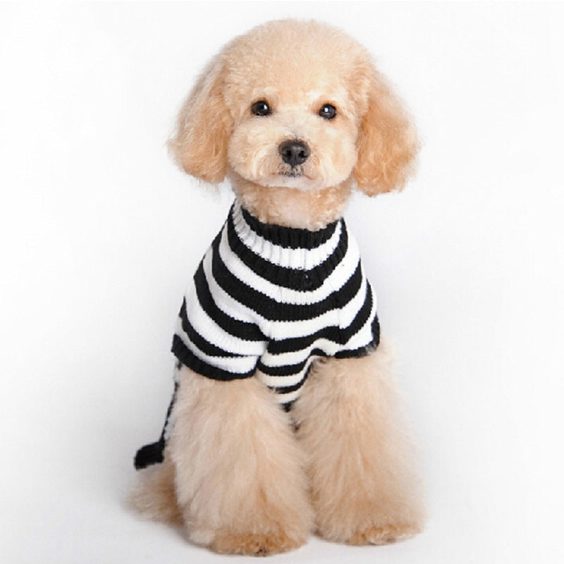 Skulls & Stripes Knit Dog Sweater