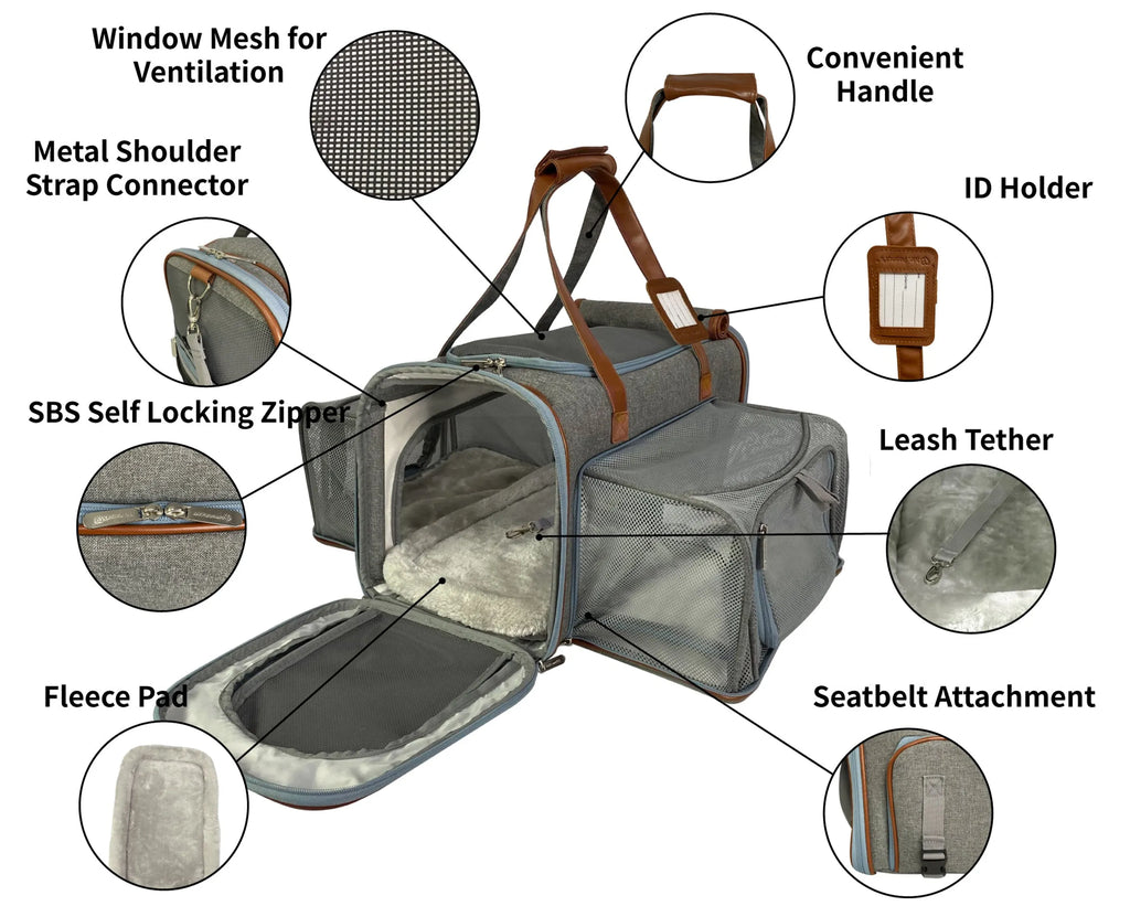 Mr. Peanut's Gold Series Big Apple Size Double Expandable Pet Carrier