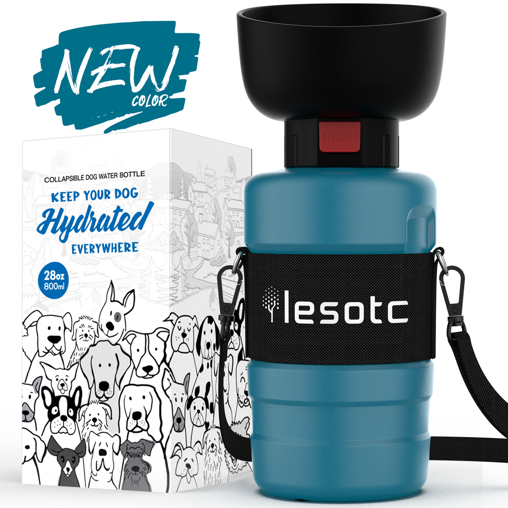 Foldable Dog Water Bottle 3rd Gen BPA-Free Leakproof 28oz 800ml-0