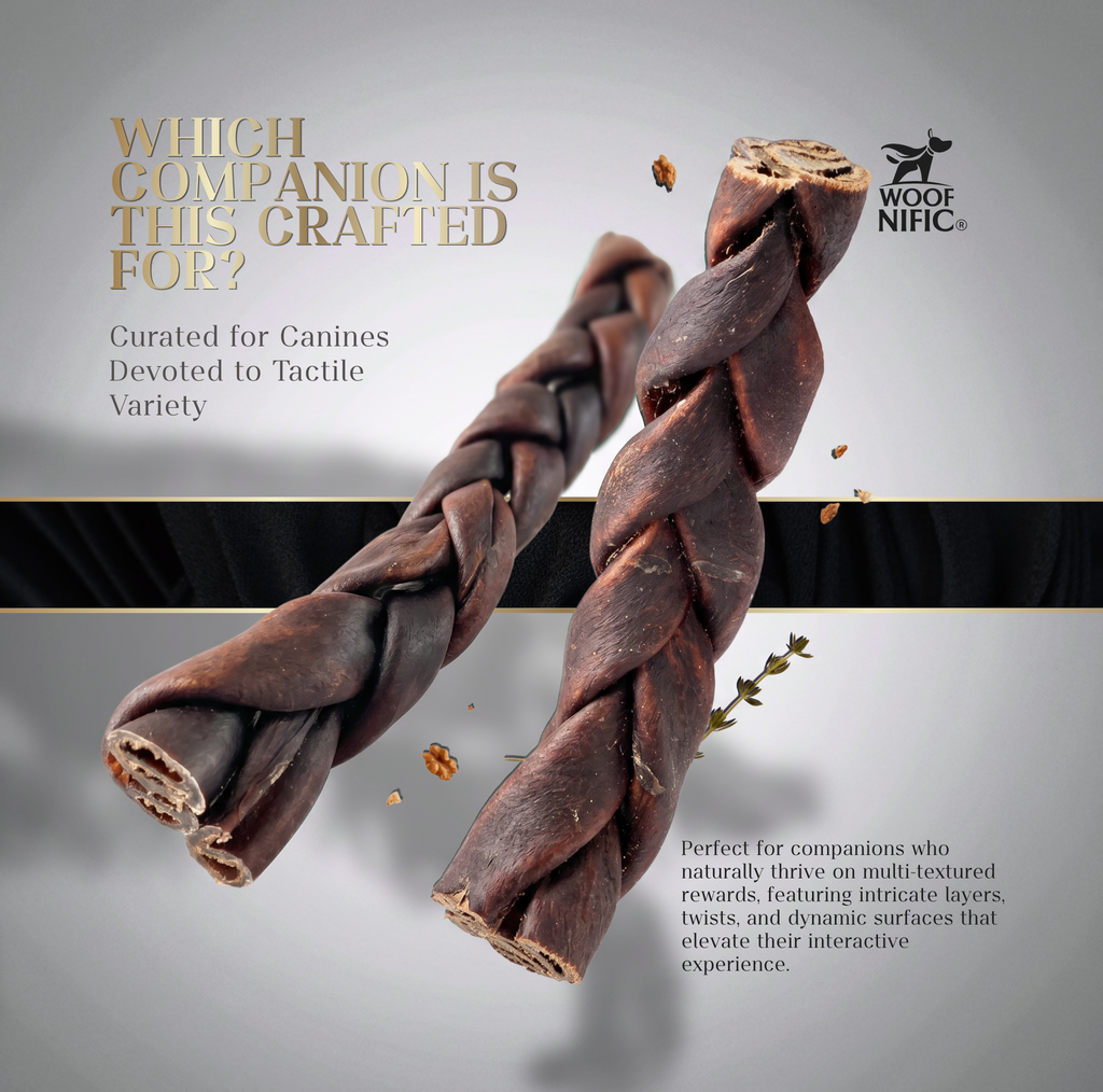 Woof Nific Straight Beef Collagen Sticks for Large Dogs (12") – Long Lasting Collagen Chew