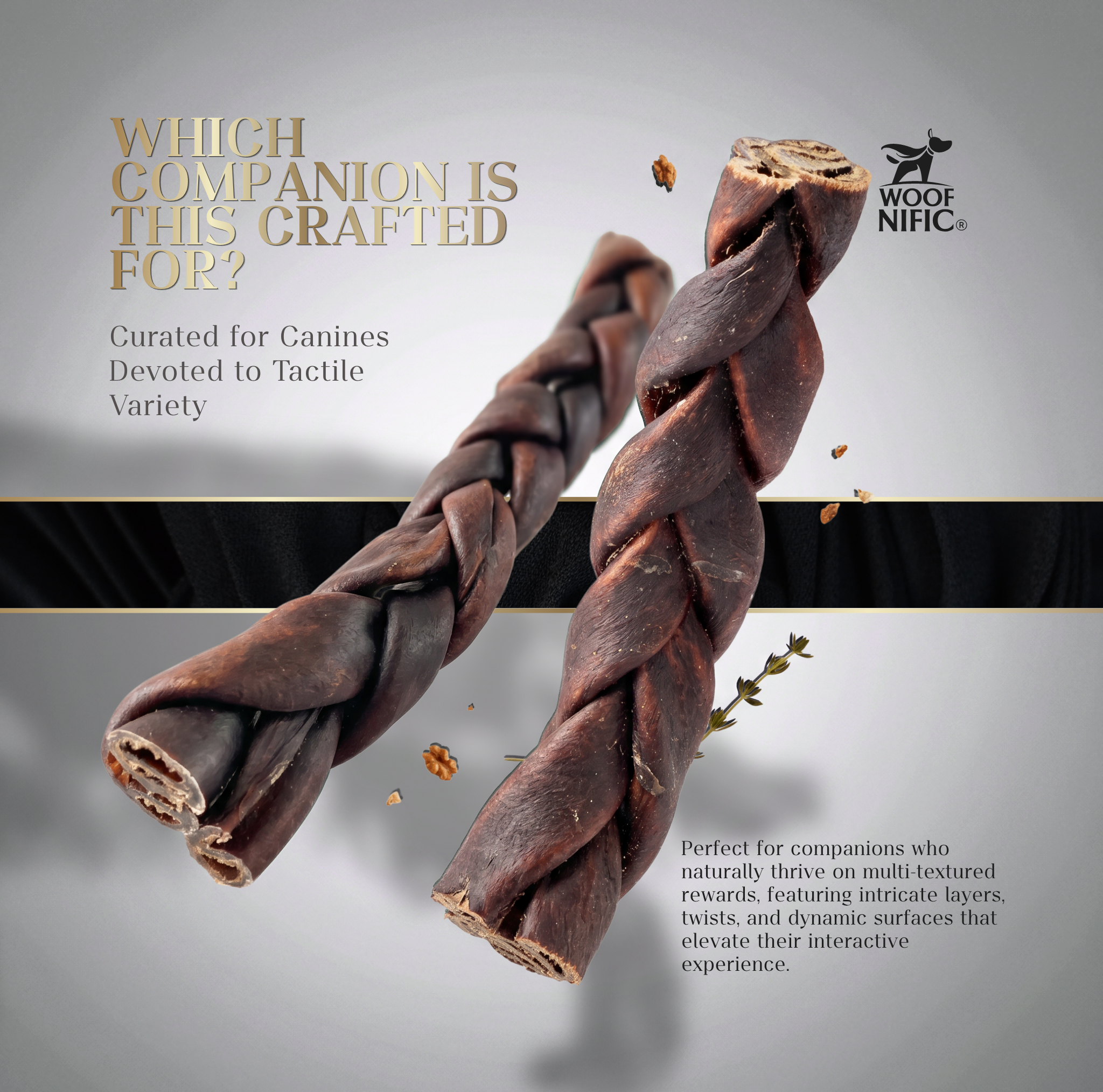 Woof Nific Straight Beef Collagen Sticks for Large Dogs (12") – Long Lasting Collagen Chew
