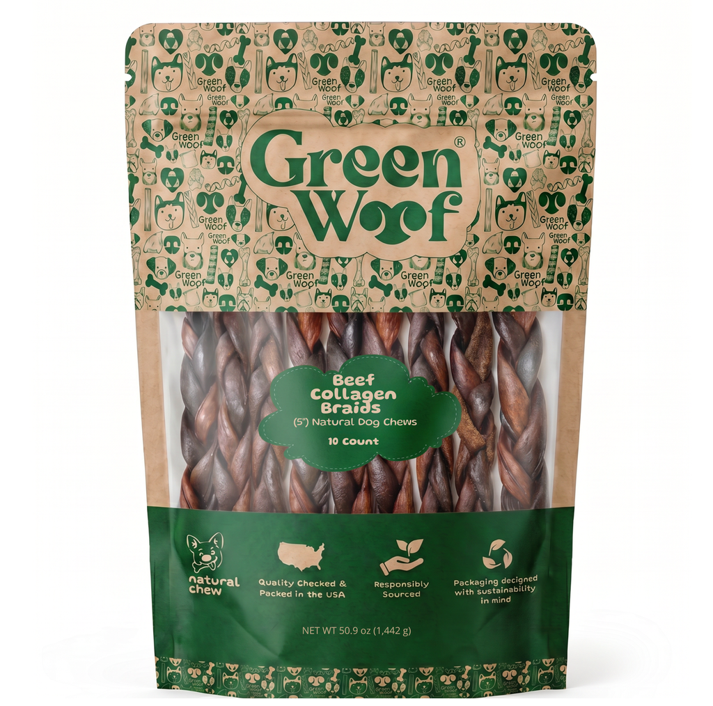Green Woof Braided Beef Collagen Chews