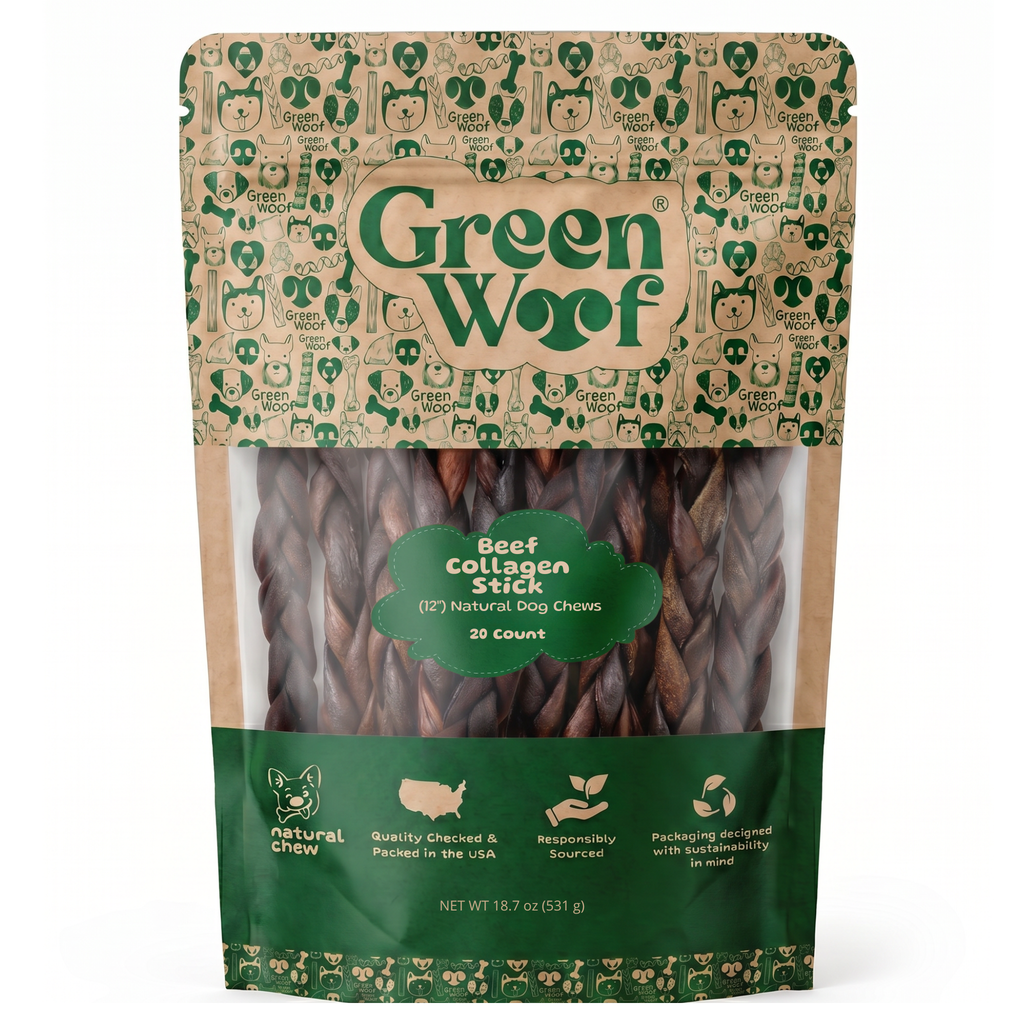 Green Woof Premium Beef Collagen Sticks for Large Dogs (12") –  Collagen Chew