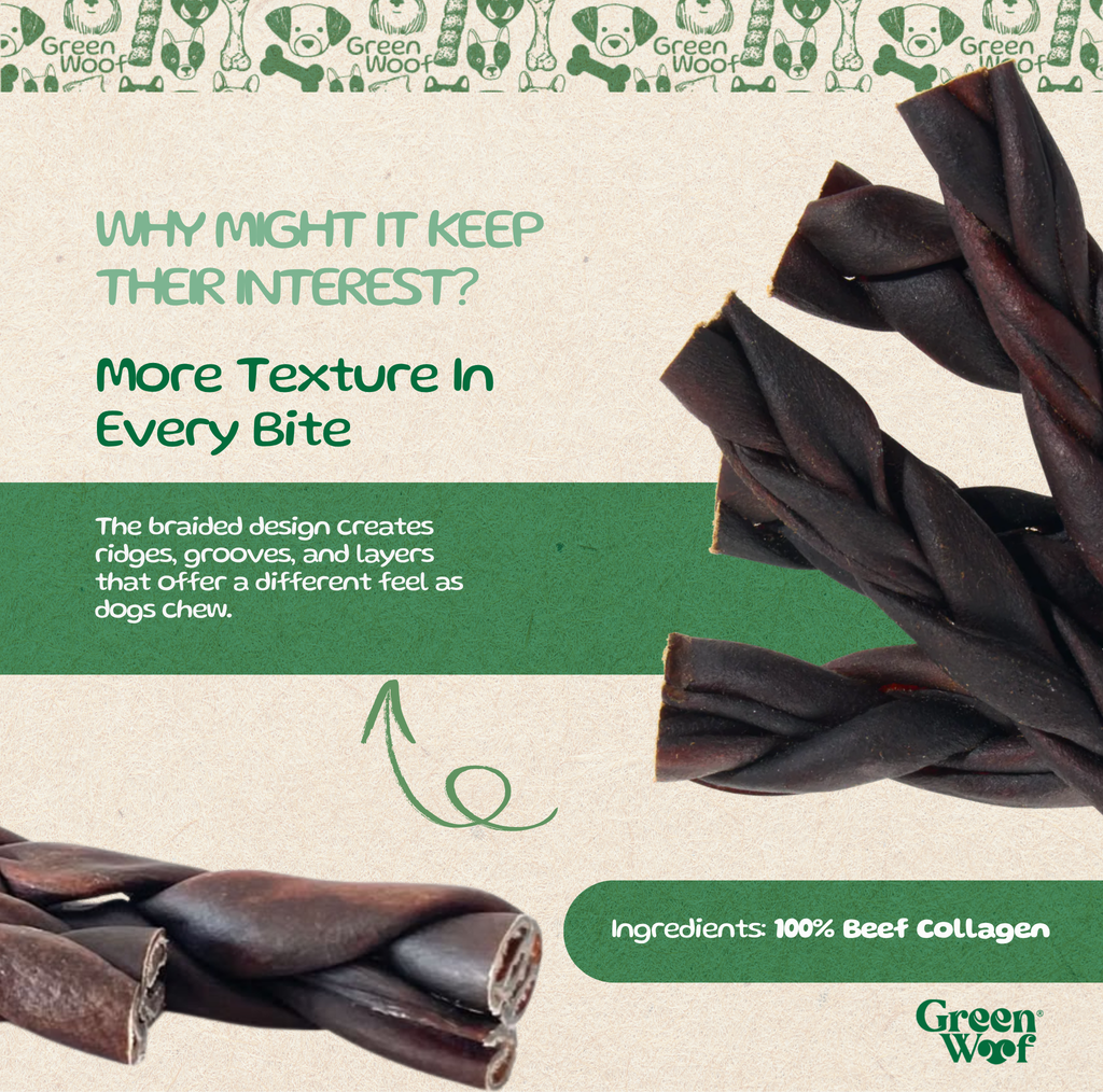 Green Woof Premium Beef Collagen Sticks for Large Dogs (12") –  Collagen Chew