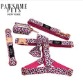 STEP IN BUNDLE Pink Leopard Dog Harness Collar Leash Bowtie Waste Bag Holder-0