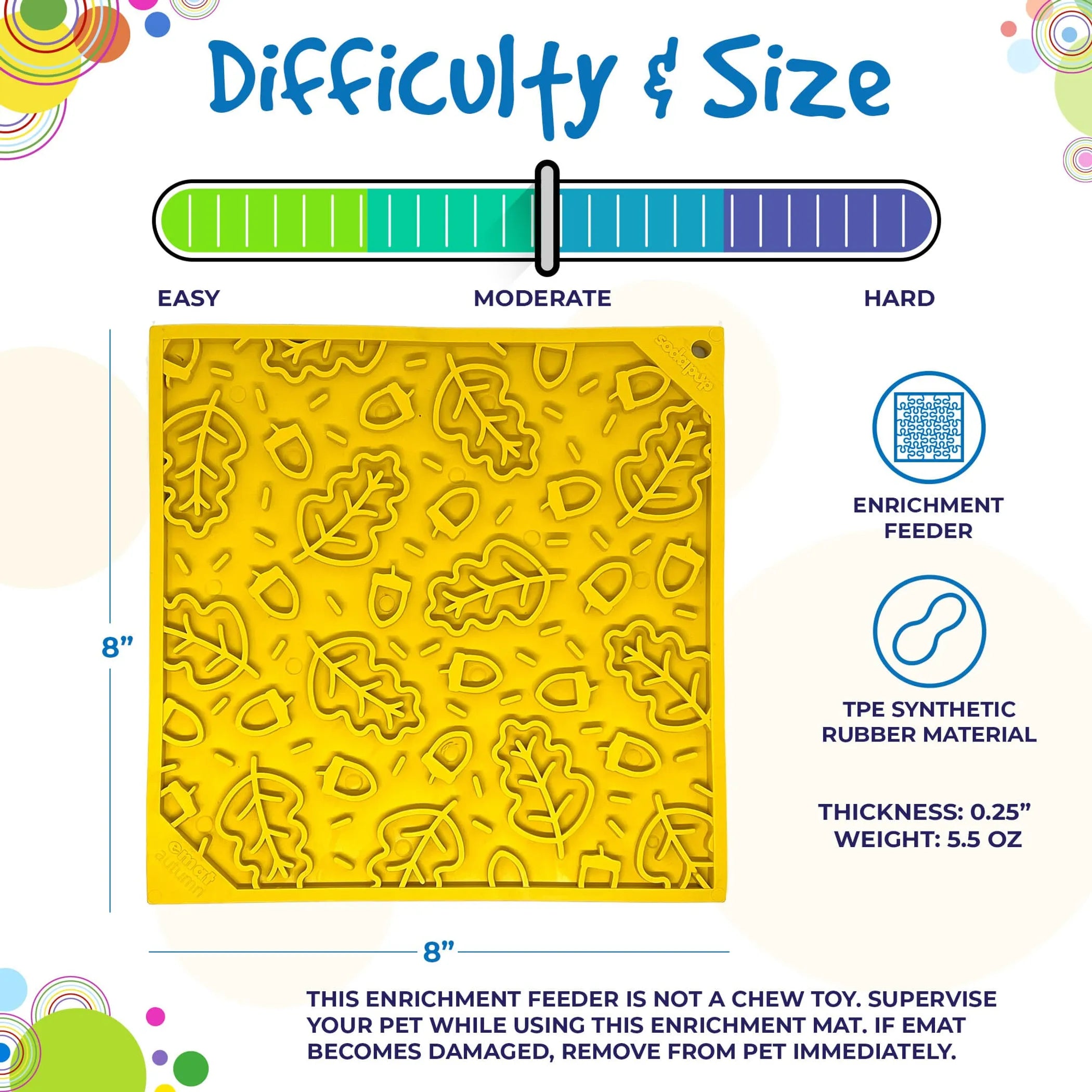 Autumn eMat - Enrichment Lick Mat For Dogs and Cats| Fall Leaves Design