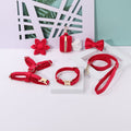 Step In Floral Dog Harness Bundle Red 6 Pieces Adjustable Collar Leash Bowtie Waste Bag Holder-0