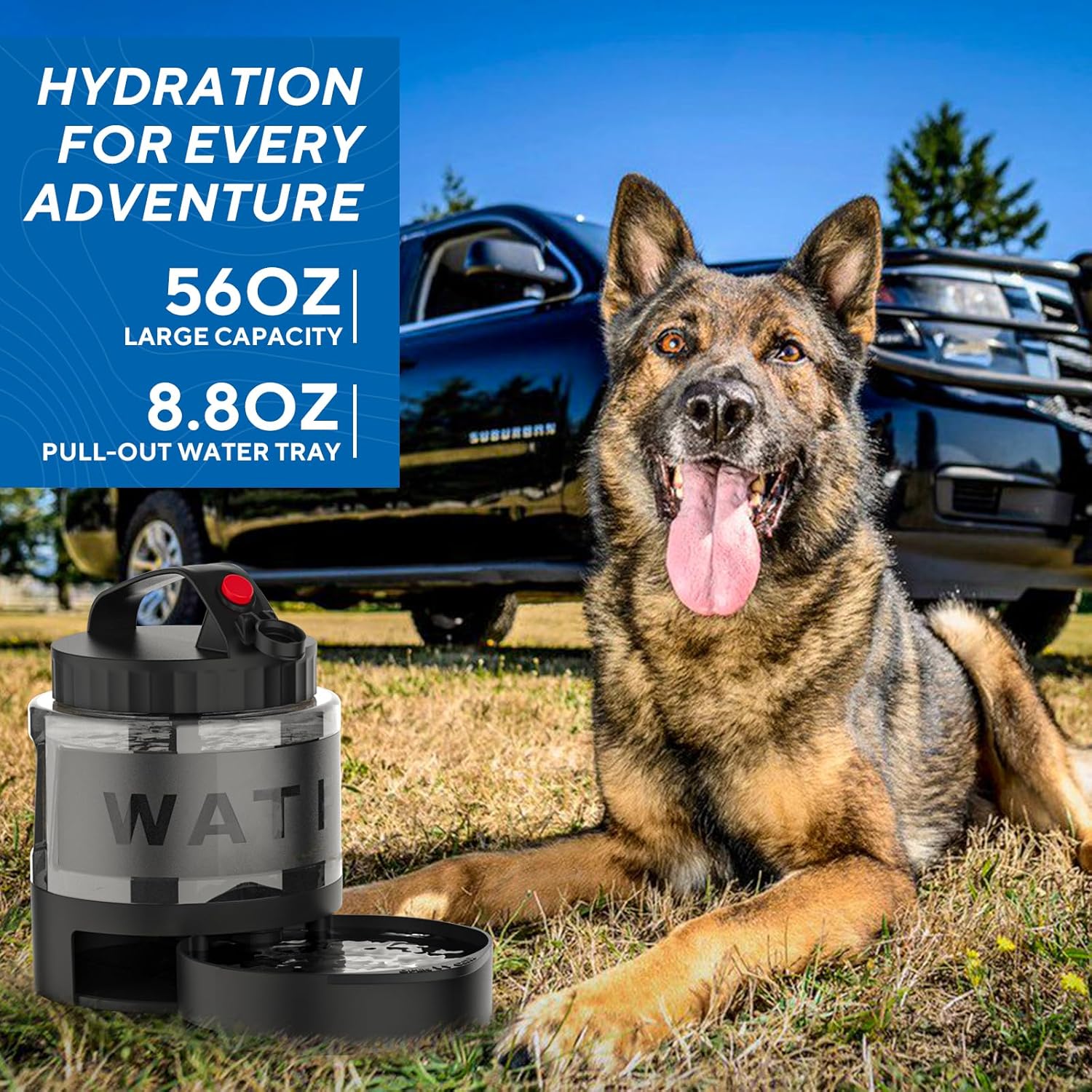 56oz Portable Large Dog Travel Water Bowl Water Bottle Dispenser