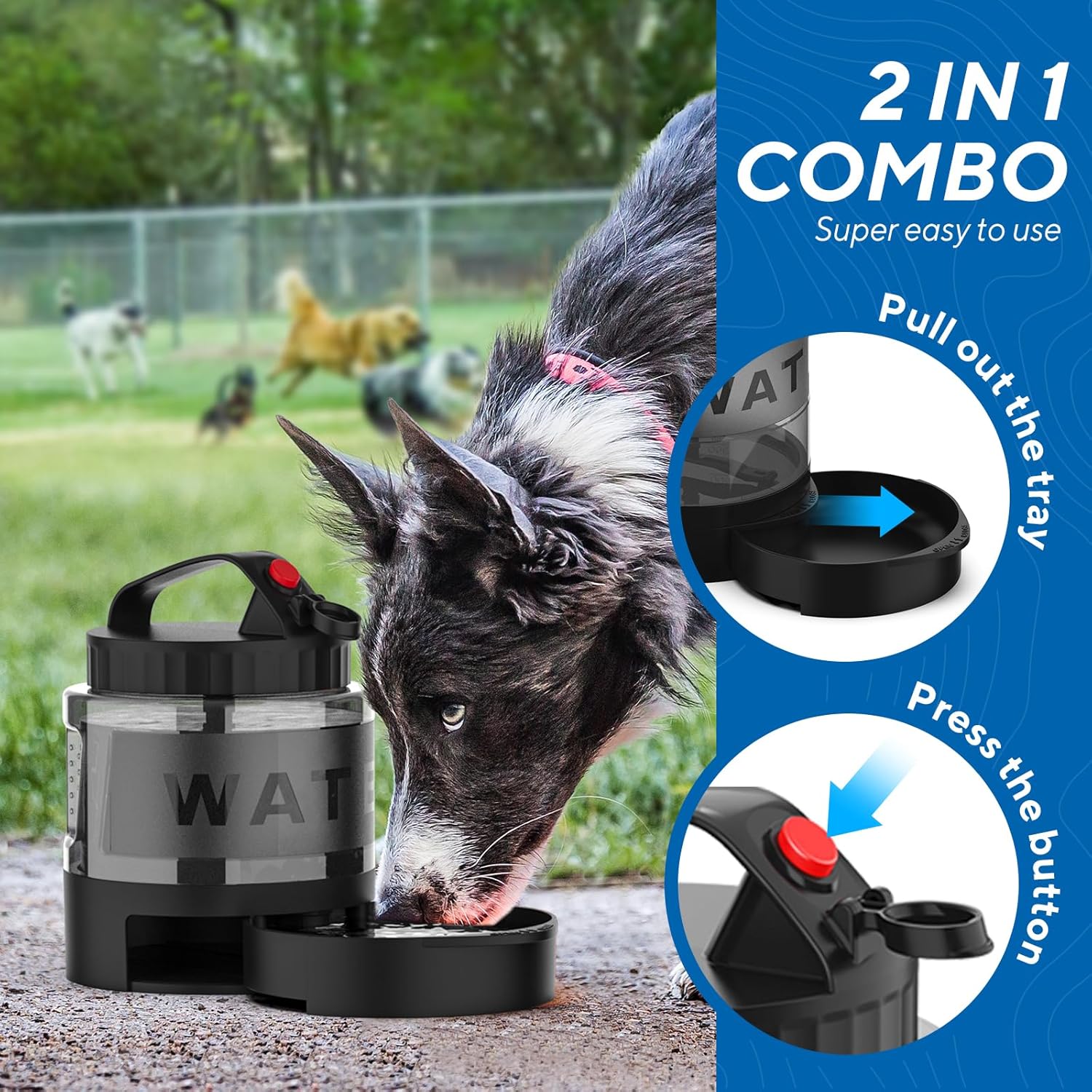 56oz Portable Large Dog Travel Water Bowl Water Bottle Dispenser
