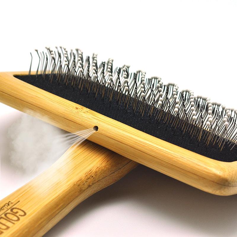 Luxury Bamboo Pet Grooming Air Cushion Needle Comb for Dogs-4