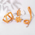 Step In Floral Bundle Light Orange 4-Piece Dog Harness Collar Leash Set-0