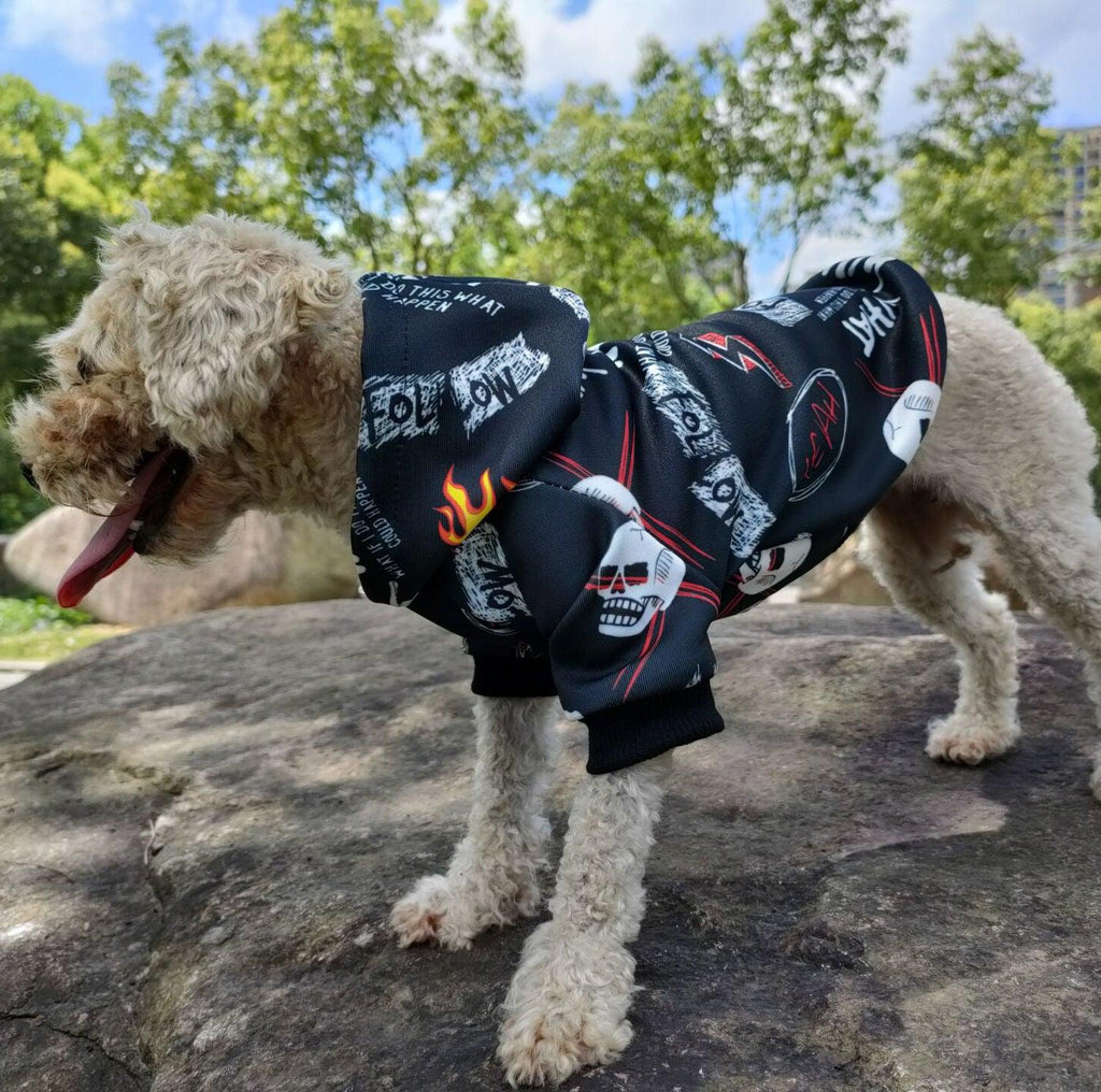 Skull Camo Pet Hoodie Stylish Two-Legged Dog Outfit Comfortable Acrylic-1