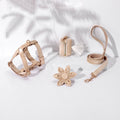 STEP IN Floral Bundle Beige 4-Piece Dog Harness Collar Leash Set-0