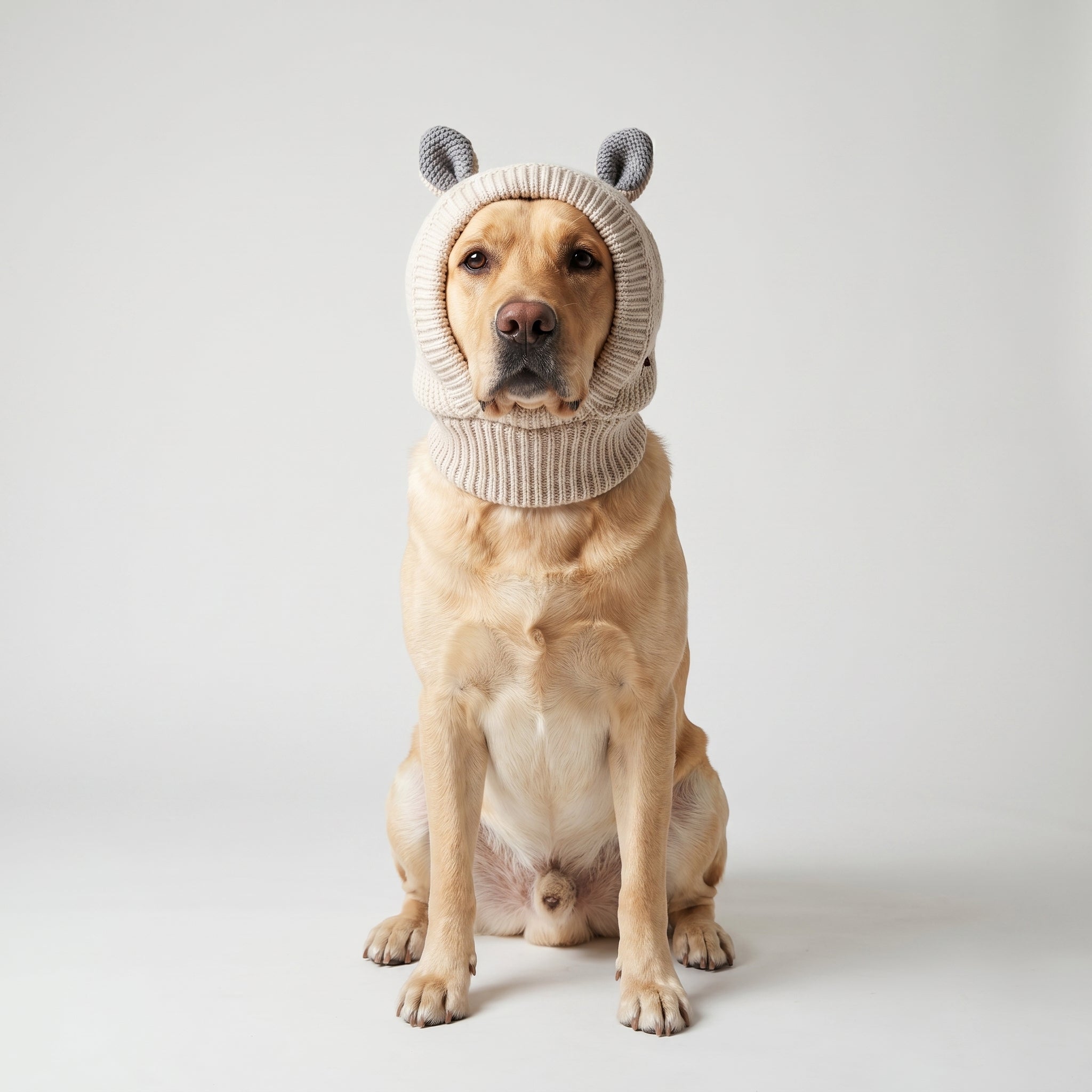 Bunny Business Knit Dog Hat