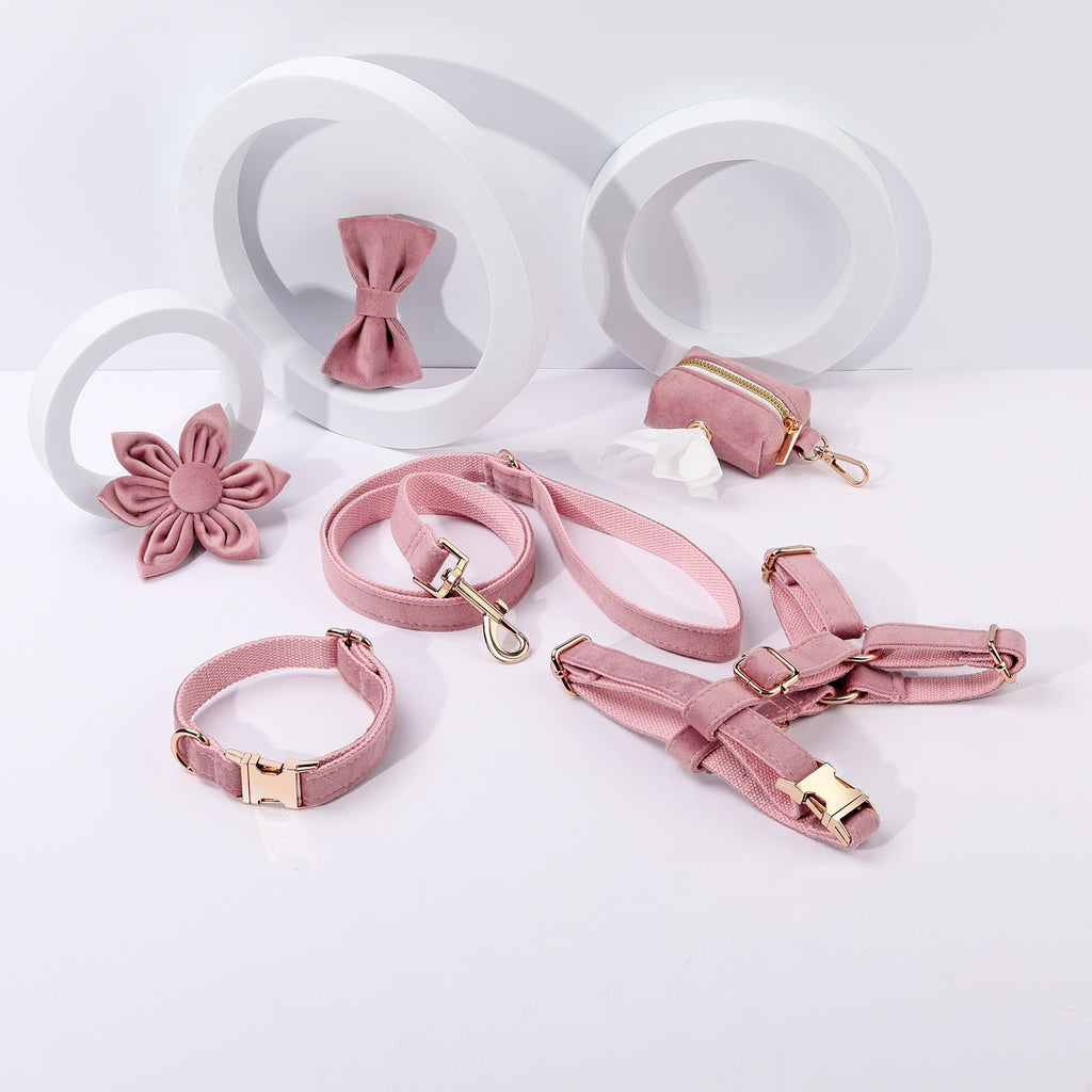 Step In Floral Bundle Pink Dog Harness Collar Leash Set 6 Pieces-0
