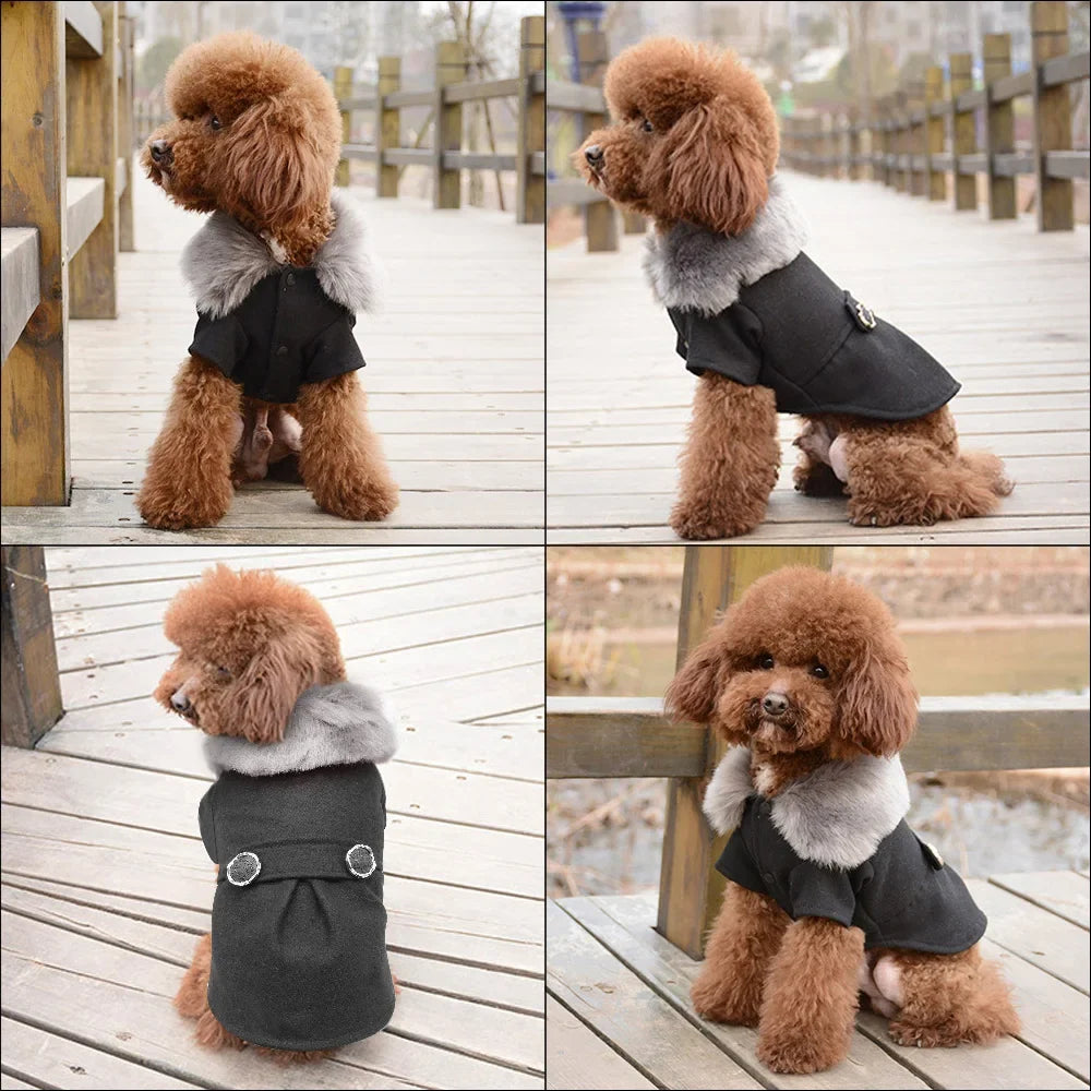 Faux Fur Collar Winter Dog Coat