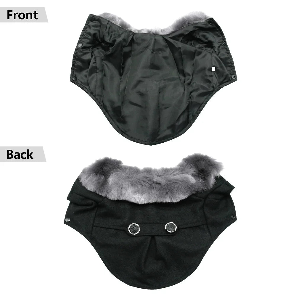 Faux Fur Collar Winter Dog Coat