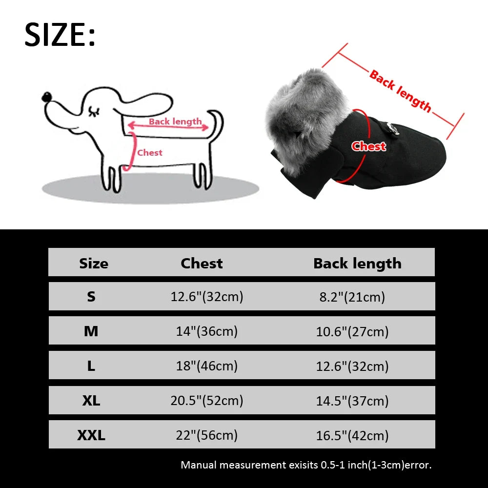 Faux Fur Collar Winter Dog Coat