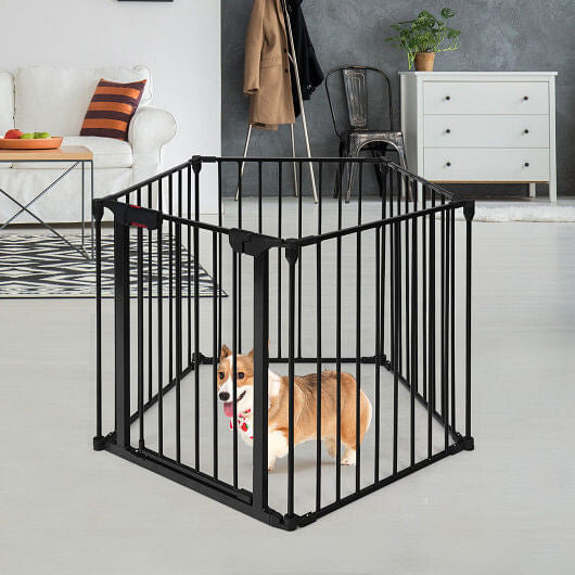 115" 5-Panel Adjustable Metal Gate Fence-4