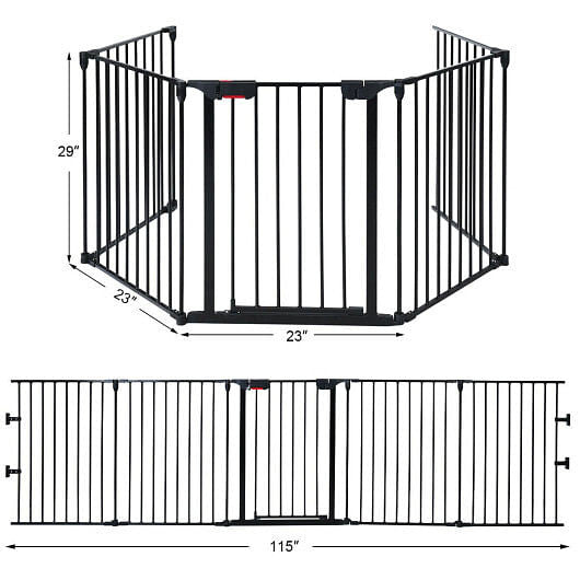 115" 5-Panel Adjustable Metal Gate Fence-5