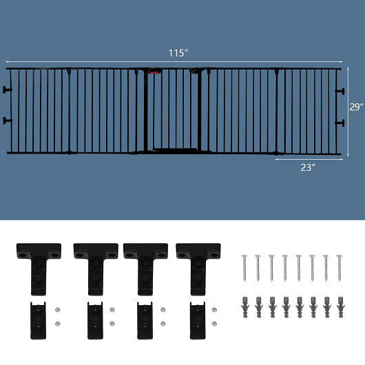 115" 5-Panel Adjustable Metal Gate Fence-3