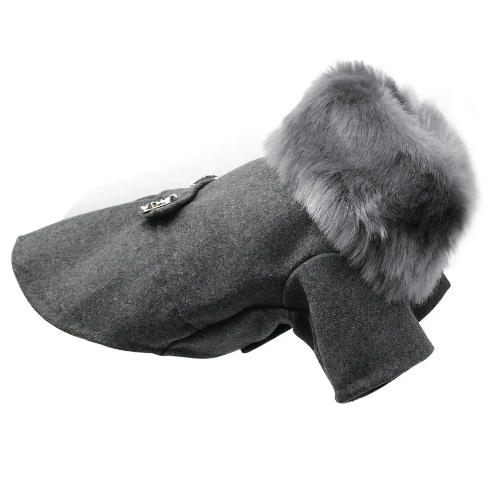 Faux Fur Collar Winter Dog Coat