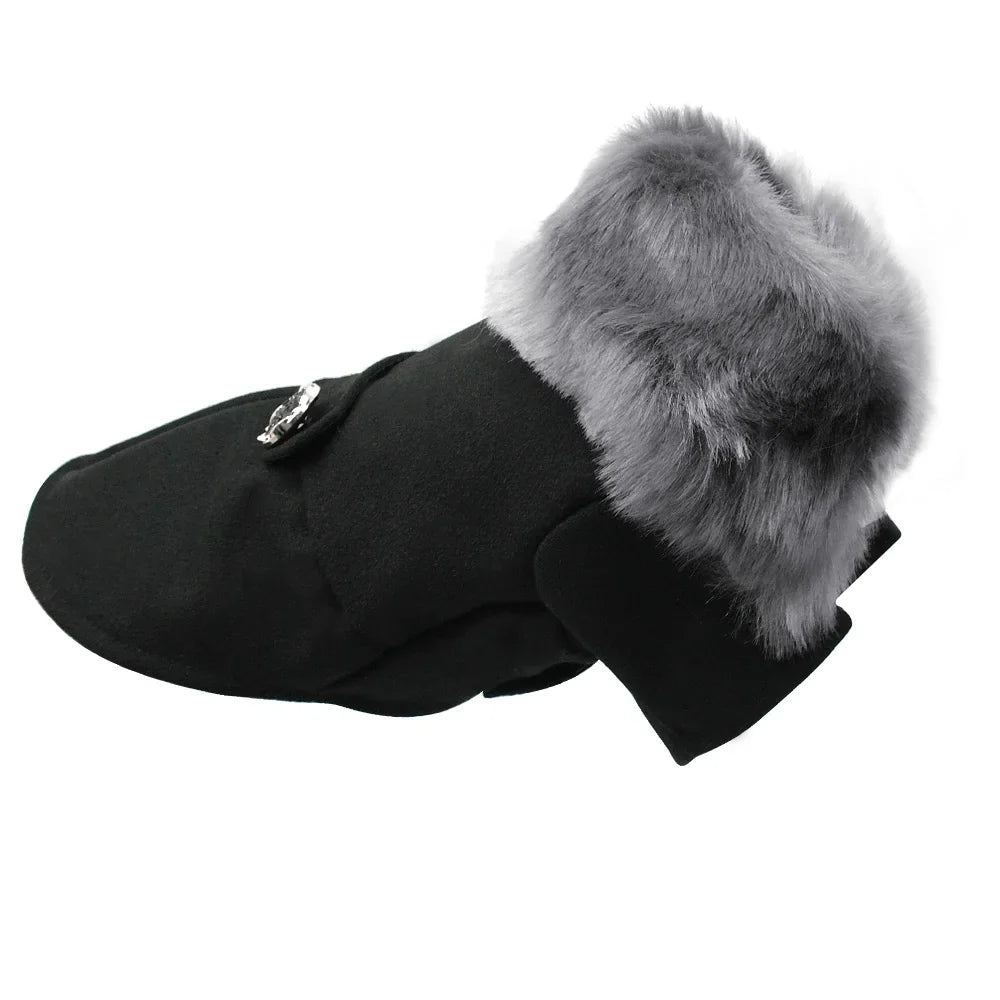 Faux Fur Collar Winter Dog Coat