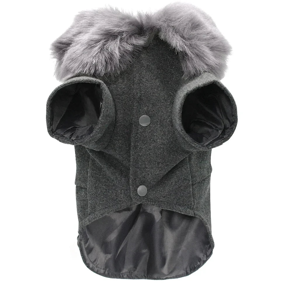 Faux Fur Collar Winter Dog Coat