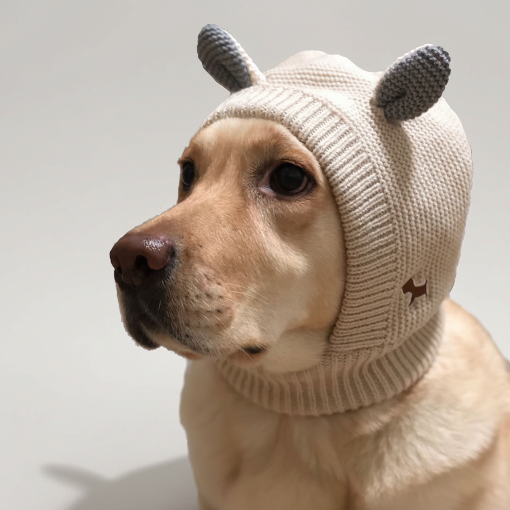 Bunny Business Knit Dog Hat