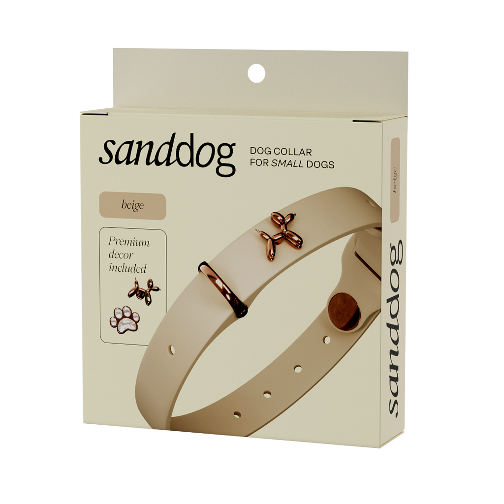 Ballon Beige Dog Collar by SANDDOG Premium Comfortable Adjustable Collar