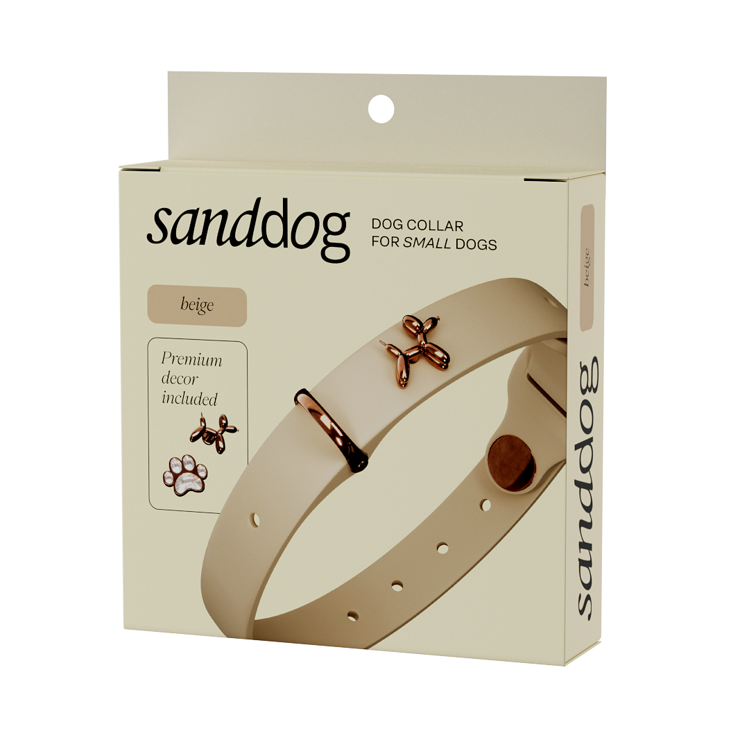 Ballon Beige Dog Collar by SANDDOG Premium Comfortable Adjustable Collar