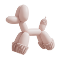 Balloon Dog Toy Pink for Small Breeds – Dental Chew & Playful Design-0