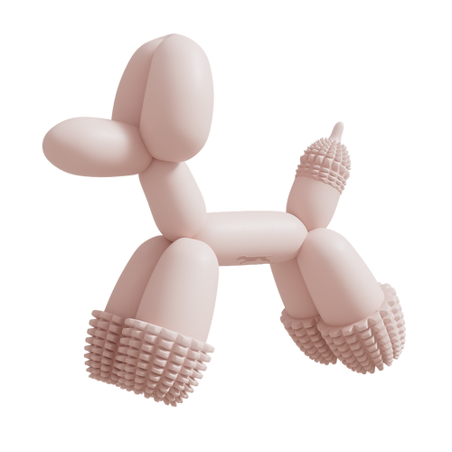 Balloon Dog Toy Pink for Small Breeds – Dental Chew & Playful Design-0