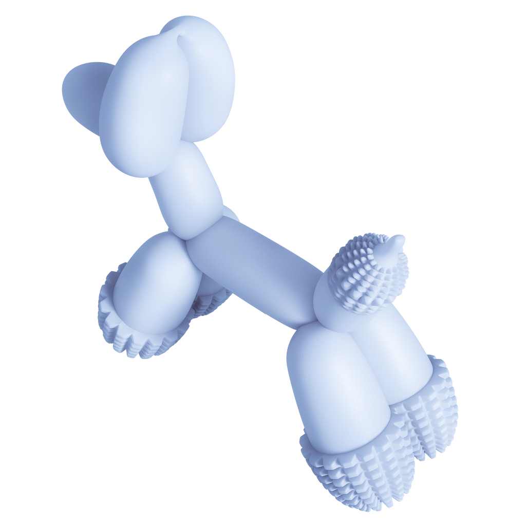Blue Balloon Dog Toy for Small Dogs Teeth Cleaning Durable Play