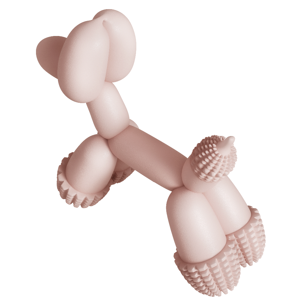 Balloon Dog Toy Pink for Small Breeds – Dental Chew & Playful Design