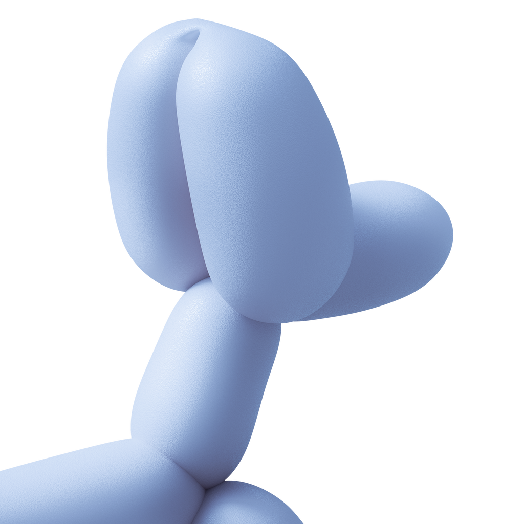 Blue Balloon Dog Toy for Small Dogs Teeth Cleaning Durable Play