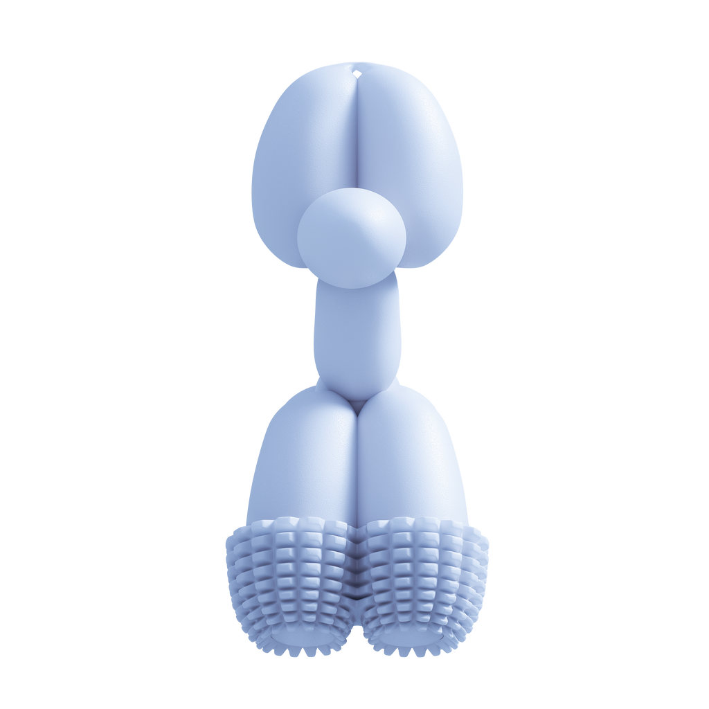 Blue Balloon Dog Toy for Small Dogs Teeth Cleaning Durable Play