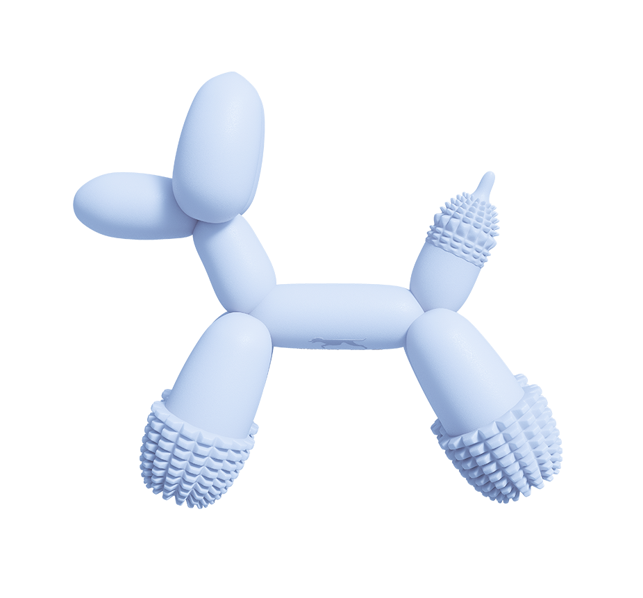 Blue Balloon Dog Toy for Small Dogs Teeth Cleaning Durable Play