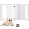 Folding 4-Panel gate White Wood Finish-0