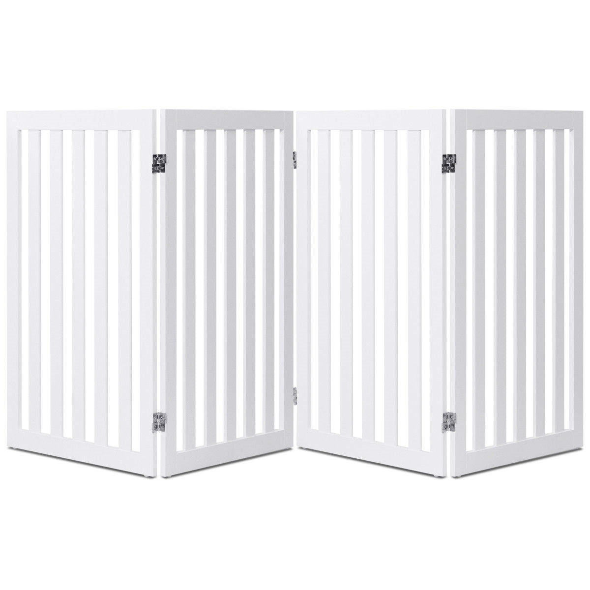 Folding 4-Panel gate White Wood Finish-1