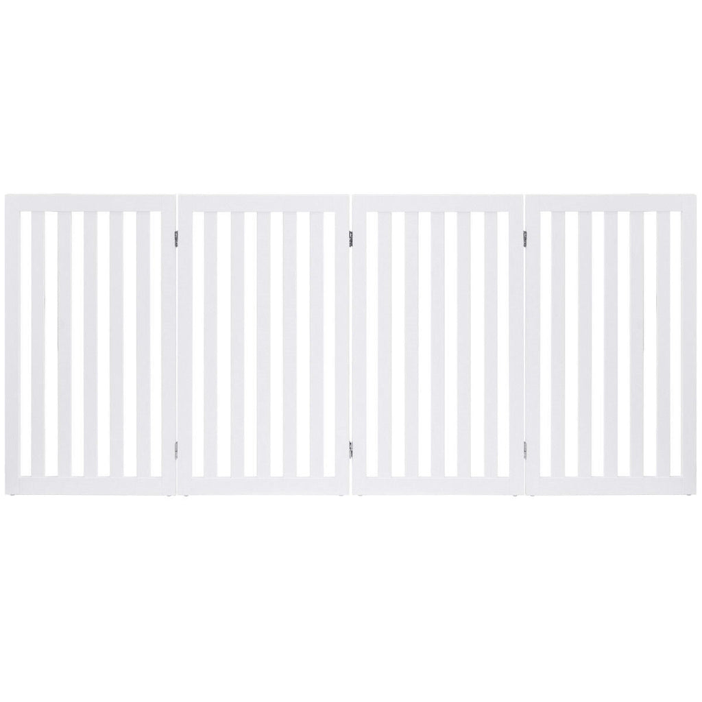 Folding 4-Panel gate White Wood Finish-2