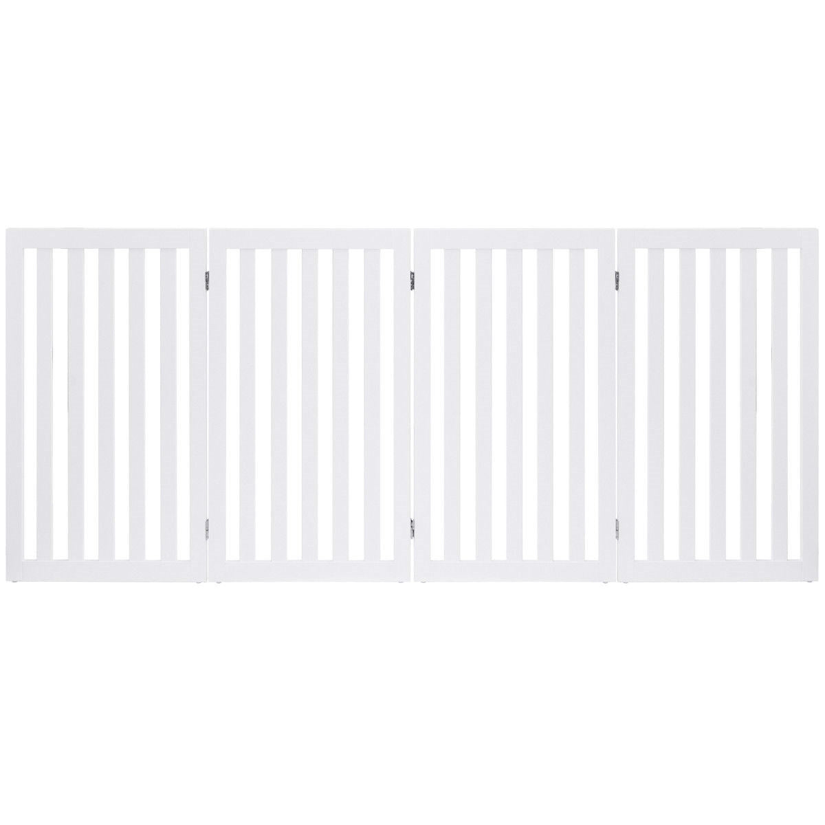 Folding 4-Panel gate White Wood Finish-2