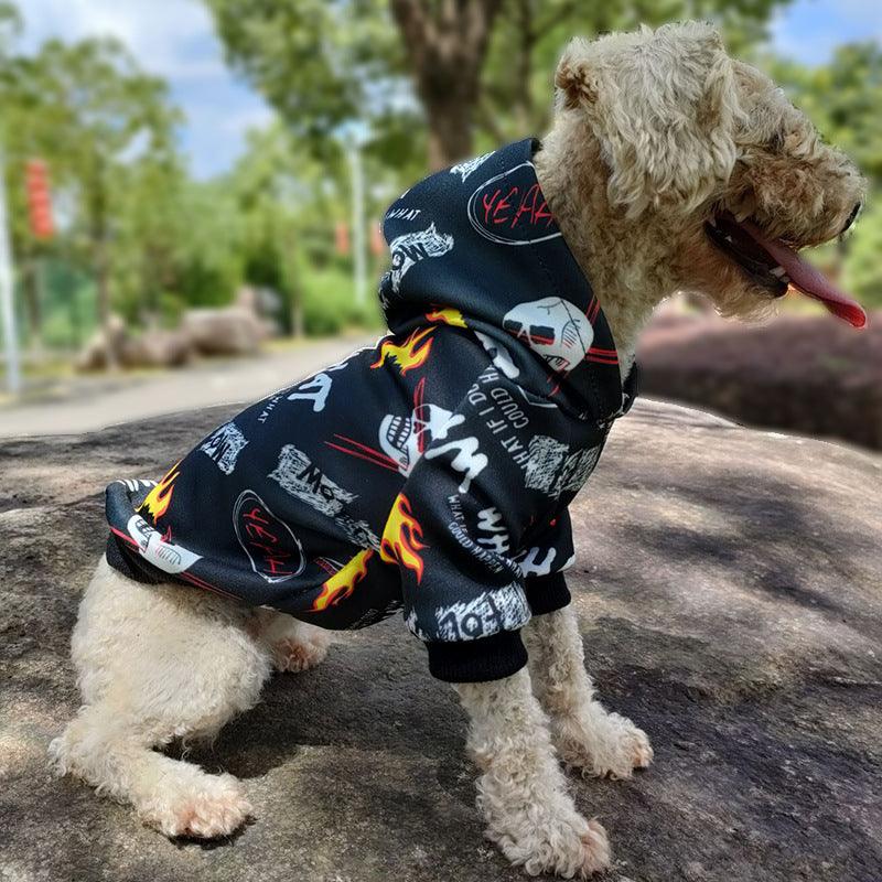 Skull Camo Pet Hoodie Stylish Two-Legged Dog Outfit Comfortable Acrylic-2