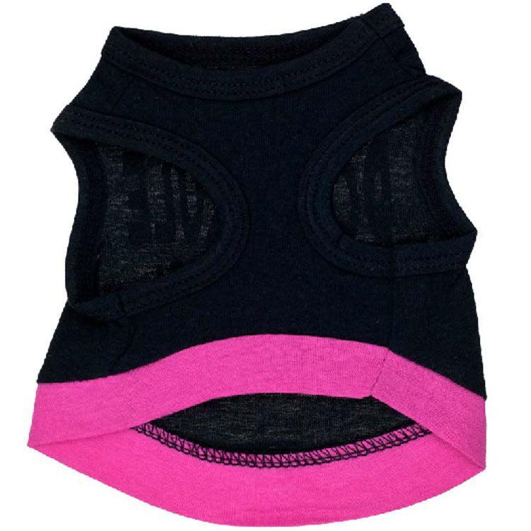 Black Printed Pink Letter Cotton Dog Vest Stylish Comfortable-3