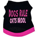 Black Printed Pink Letter Cotton Dog Vest Stylish Comfortable-0