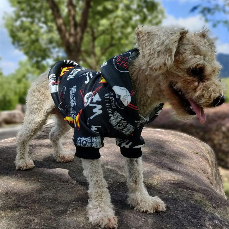 Skull Camo Pet Hoodie Stylish Two-Legged Dog Outfit Comfortable Acrylic-3