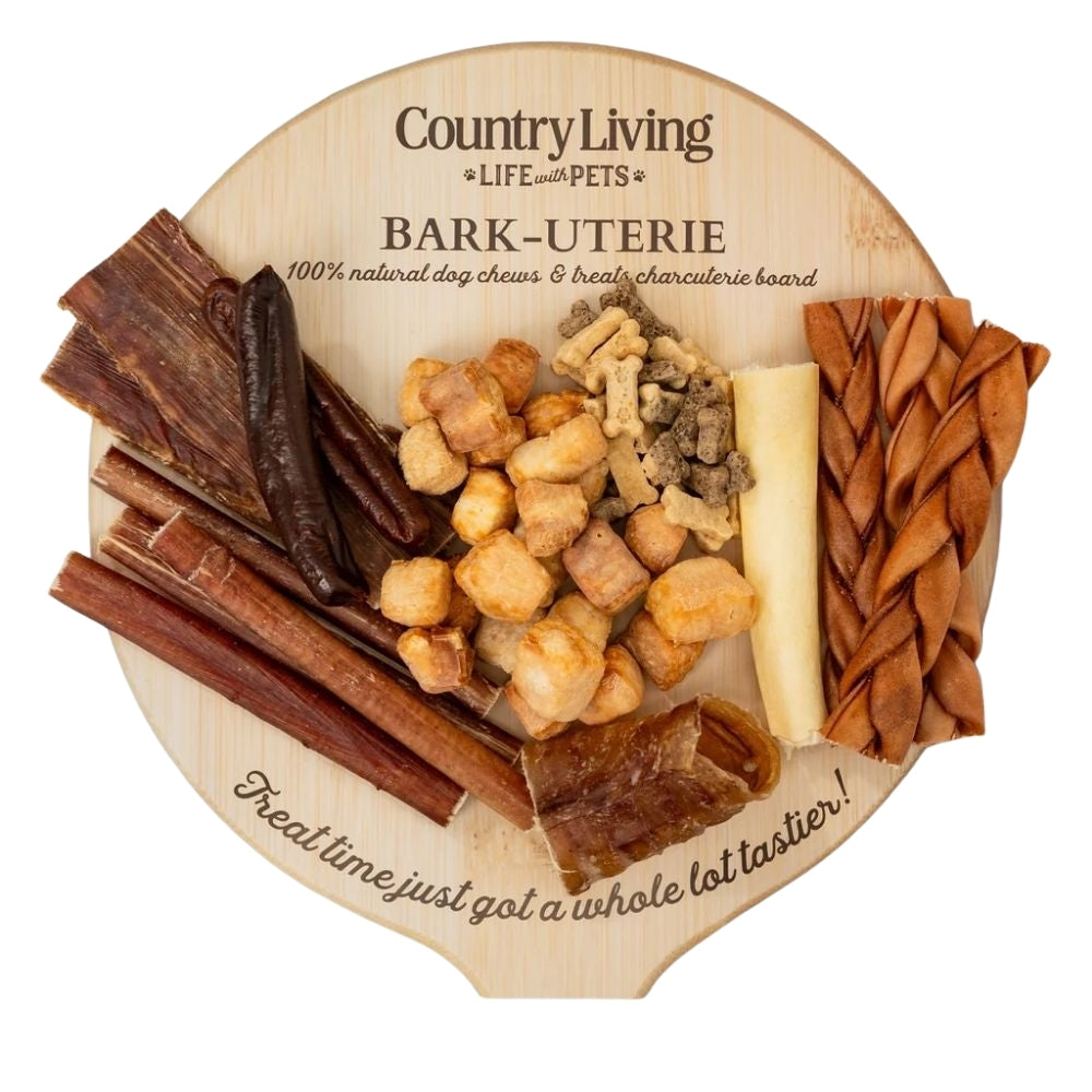 Country Living Bark-Uterie Board – Charcuterie-Inspired Natural Dog Treats Variety | Single-Ingredient, High-Protein, Grain-Free | All Breeds & Sizes